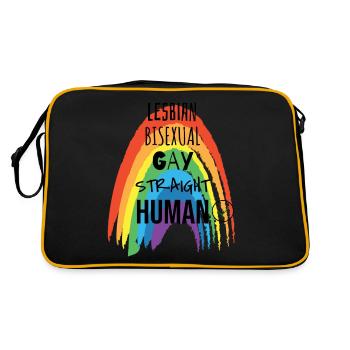 WE ARE ALL HUMANS - Retro Bag - black/gold - Back