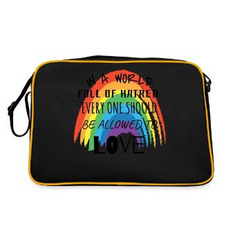 World Everyone should be allowed to love - Retro Bag - black/gold - Back