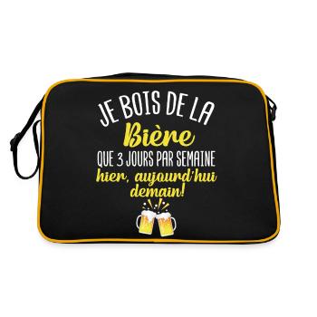 Je bois de la bière que 3 jours par semaine - Sac Retro - noir/or - Dos