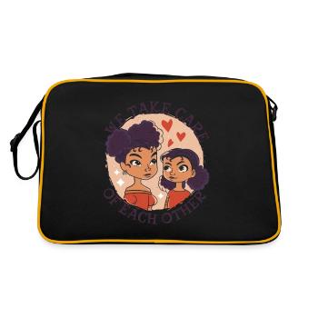Frauen unterstützen sich gegenseitig Frauen unters - Retro Tasche - Schwarz/Gold - Hinten