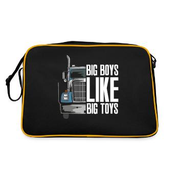TRUCKER: Big Boys Like Big Toys - Retro Tasche - Schwarz/Gold - Hinten