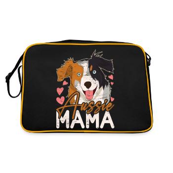 Aussie Mama Dog Gift Australian Shepherd - Retro Bag - black/gold - Back