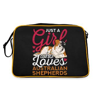 Aussie Dog Girl Gift Australian Shepherd - Retro Bag - black/gold - Back