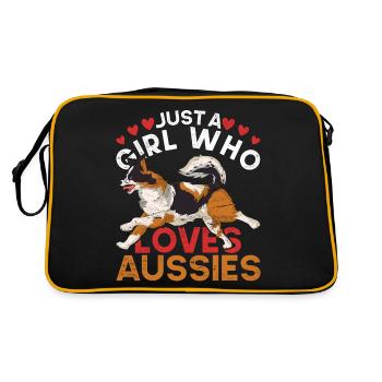 Aussie Dog Lover Girls Australian Shepherd - Retro Bag - black/gold - Back