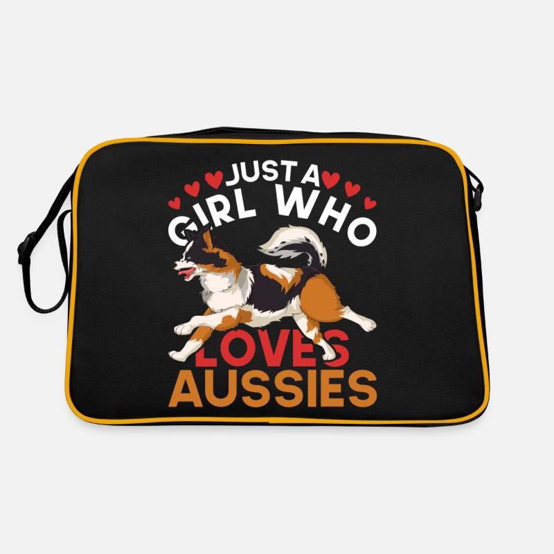 Girl Aussie Dog Gift Australian Shepherd Retro Bag