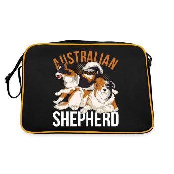 Aussie Dog Owner Dog Australian Shepherd - Retro Bag - black/gold - Back