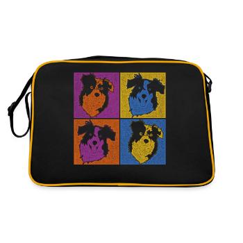 Aussie Dog Gift Pop Art Australian Shepherd - Retro Bag - black/gold - Back