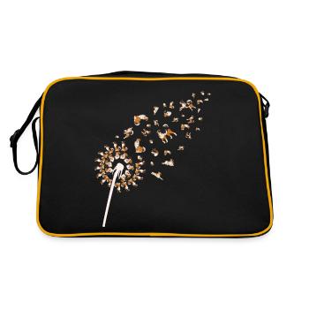 Aussie Dog Dandelion Australian Shepherd - Retro Bag - black/gold - Back