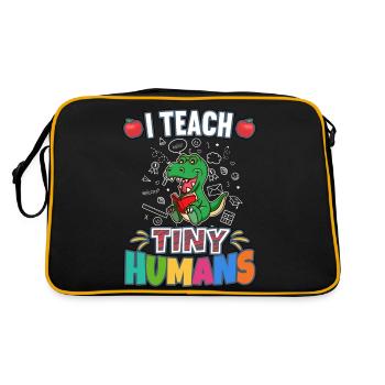 I Teach Tiny Humans Elementary School Teacher - Retro Bag - black/gold - Back