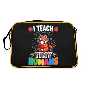 I Teach Tiny Humans Elementary School Teacher - Retro Bag - black/gold - Back