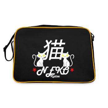 Das Japanische Wort für Katze ist Neko - Retro Tasche - Schwarz/Gold - Hinten
