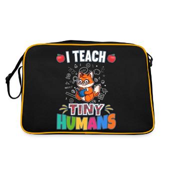 I Teach Tiny Humans Elementary School Teacher - Retro Bag - black/gold - Back