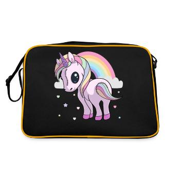 pastel goth creepy unicorn yami kawaii cute fun - Retro Bag - black/gold - Back