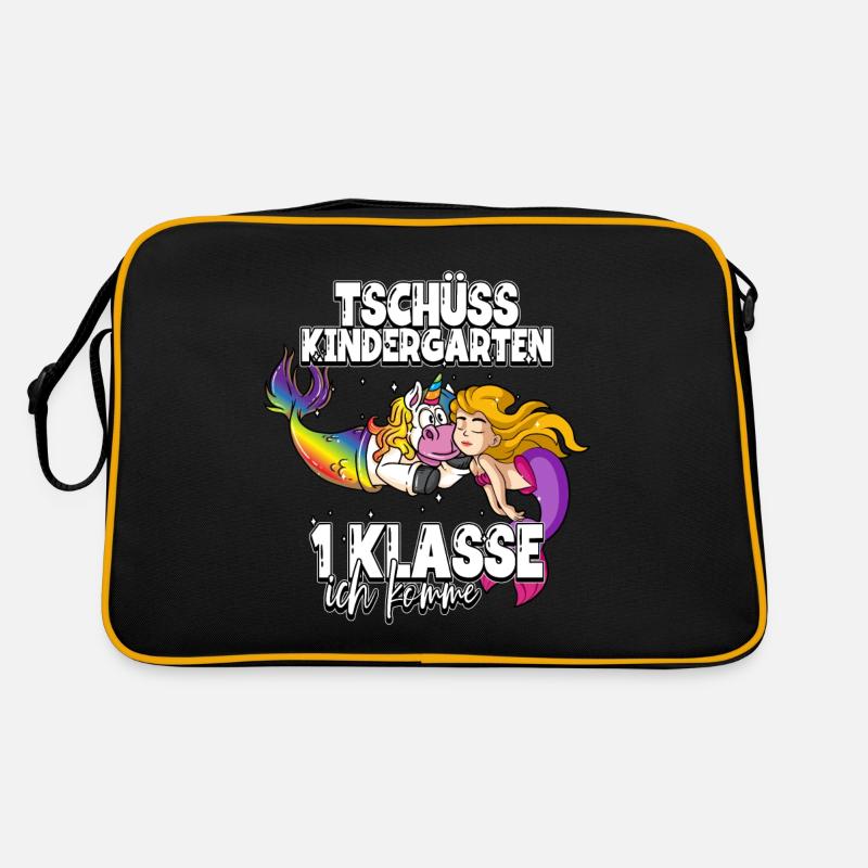 Tschüss Kindergarten 1. Klasse Schulkind Retro Tasche