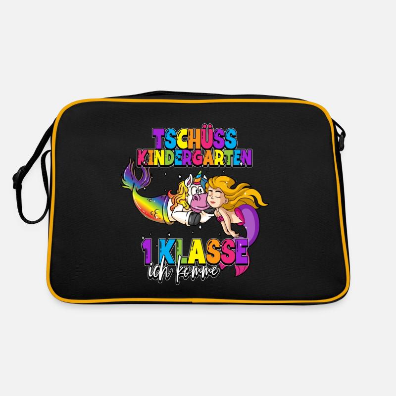 Tschüss Kindergarten 1. Klasse Schulkind Retro Tasche