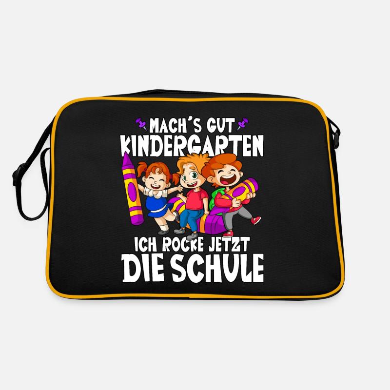 Machs gut Kindergarten Ich rocke jetzt die schule Retro Tasche