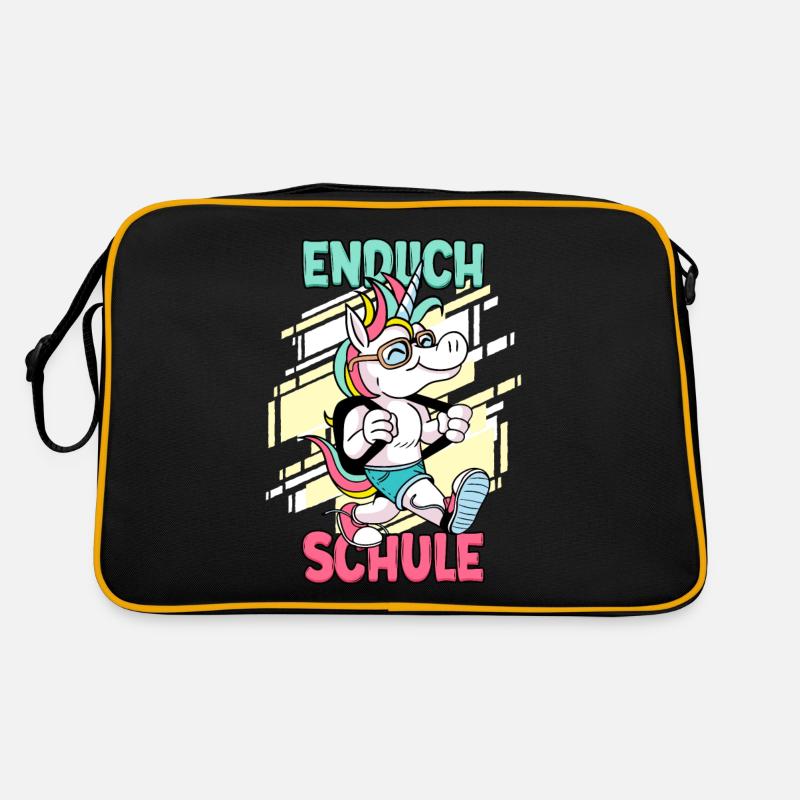 Endlich Schule 1. Klasse Schulkind Retro Tasche