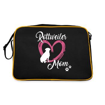 Rottweiler Maman propriétaire de chien motif mignon rottweile - Sac Retro - noir/or - Dos