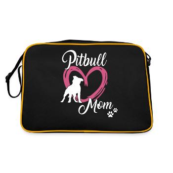 Pitbull Maman Maîtresse Chien École Pitbull Terrier - Sac Retro - noir/or - Dos