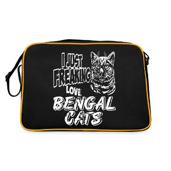 I Just Freaking Love Bengal Cats Funny T-Shirt - Retro Bag - black/gold - Back