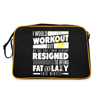 I Would Workout But My Cat And I Funny T-Shirt - Retro Bag - black/gold - Back