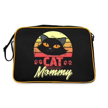 Cat Mommy Cute Cat Lover T-Shirt Present Gift - Retro Bag - black/gold - Back