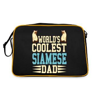 World's Coolest Siamese Dad Cat Lover T-Shirt - Retro Bag - black/gold - Back