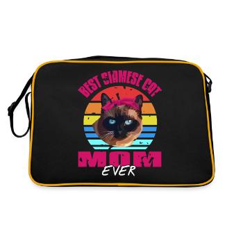Best Siamese Cat Mom Ever Cat Lover T-Shirt - Retro Bag - black/gold - Back