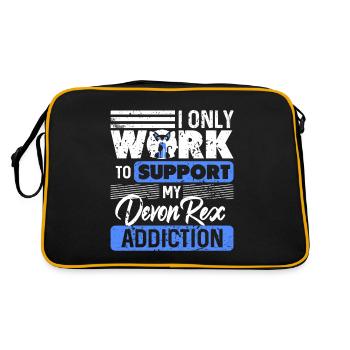 I Only Work To Support My Devon Rex Addiction - Retro Bag - black/gold - Back