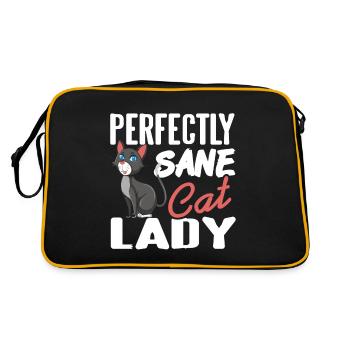 Perfectly Sane Cat Lady Funny Cat Lover T-Shirt - Retro Bag - black/gold - Back