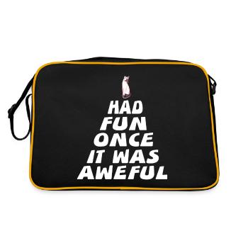 I Had Fun Once It Was Aweful Funny Cat Lover - Retro Bag - black/gold - Back