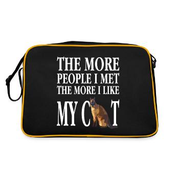 The More People I Met The More I Like My Cat - Retro Bag - black/gold - Back