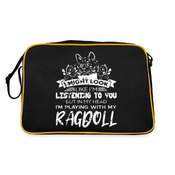 In My Head I'm Playing With My Ragdoll T-Shirt - Retro Bag - black/gold - Back
