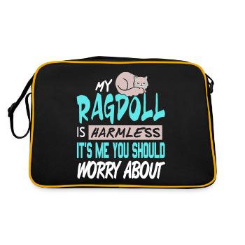 My Ragdoll Is Harmless It's Me You Should Worry - Retro Bag - black/gold - Back