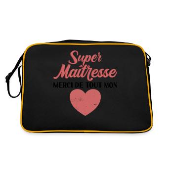 Cadeau Maîtresse d'école Original Fn d'année - Sac Retro - noir/or - Dos