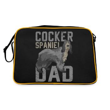 Cocker Épagneul Papa Chien Cadeau Cocker Épagneul - Sac Retro - noir/or - Dos