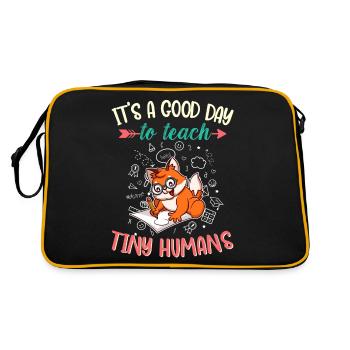Good Day To Teach Tiny Humans Elementary Teacher - Retro Bag - black/gold - Back