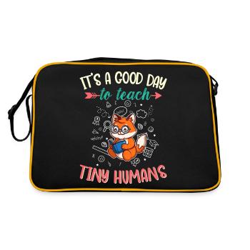 Good Day To Teach Tiny Humans Elementary Teacher - Retro Bag - black/gold - Back