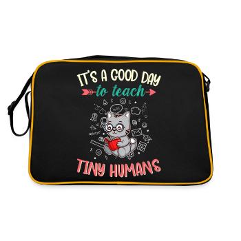 Good Day To Teach Tiny Humans Elementary Teacher - Retro Bag - black/gold - Back