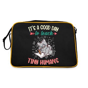 Good Day To Teach Tiny Humans Elementary Teacher - Retro Bag - black/gold - Back