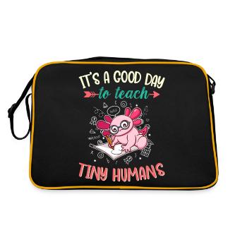 Good Day To Teach Tiny Humans Elementary Teacher - Retro Bag - black/gold - Back