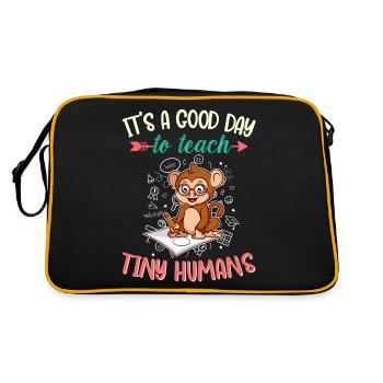 Good Day To Teach Tiny Humans Elementary Teacher - Retro Bag - black/gold - Back