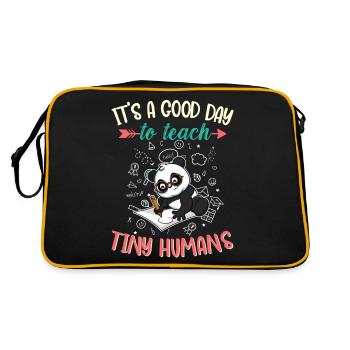 Good Day To Teach Tiny Humans Elementary Teacher - Retro Bag - black/gold - Back