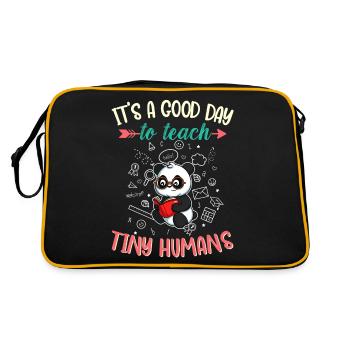 Good Day To Teach Tiny Humans Elementary Teacher - Retro Bag - black/gold - Back
