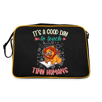 Good Day To Teach Tiny Humans Elementary Teacher - Retro Bag - black/gold - Back