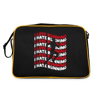 Ich liebe Laufen hasse Läufer Liebhaber Läufer - Retro Tasche - Schwarz/Gold - Hinten