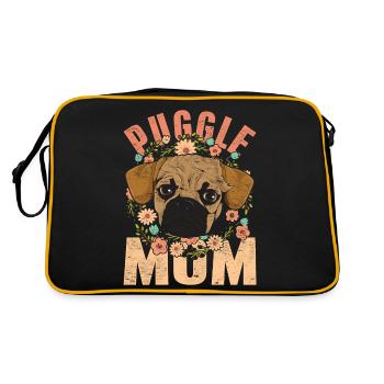 Puggle Mom Dog Gift Mother's Day Puggle - Retro Bag - black/gold - Back