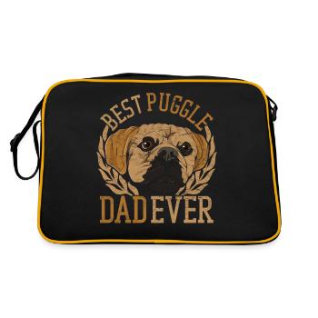 Puggle Papa Dogs Father's Day Gift Puggle - Retro Bag - black/gold - Back