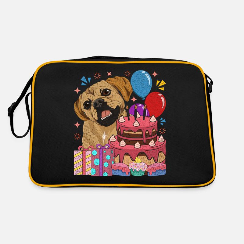 Hunde Geburtstag Geschenkidee Puggle Retro Tasche