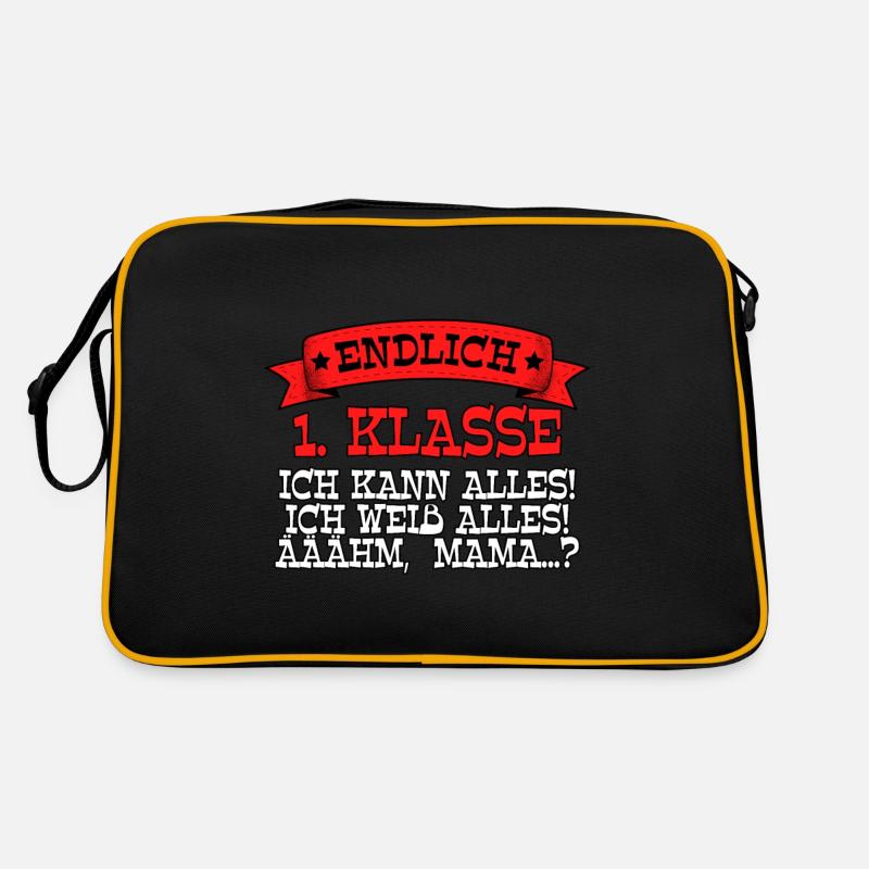 Endlich 1. Klasse Schulkind Retro Tasche